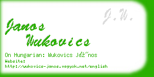 janos wukovics business card